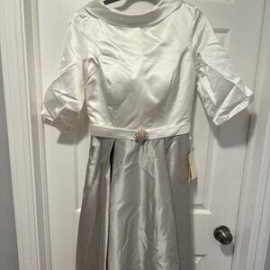 NWT - Lan Ting Bridal Dress - Size 10 - White/Gray